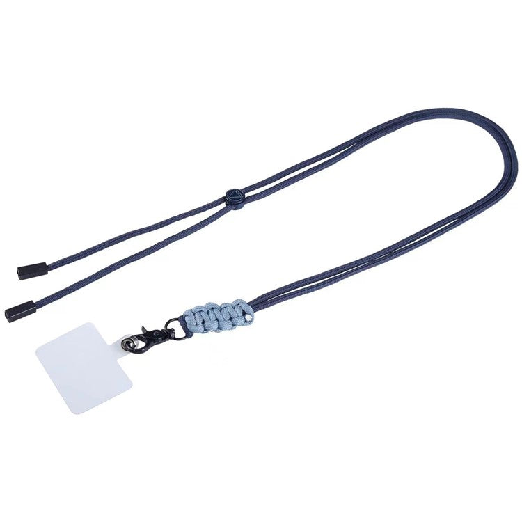 Phone Lanyard 140cm Crossbody Adjustable Nylon Neck Strap Necklace with Tether Tab - Dark Blue+Baby Blue