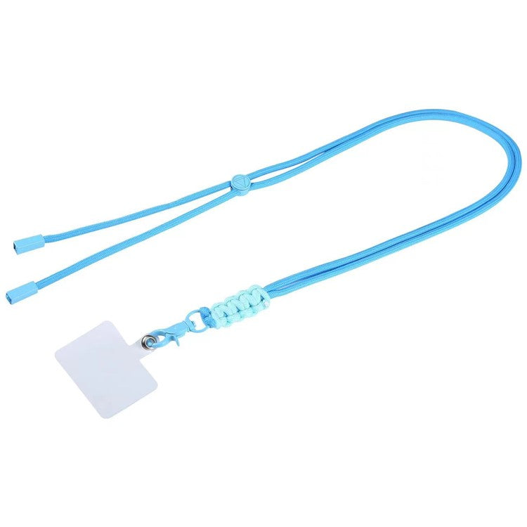 Phone Lanyard 140cm Crossbody Adjustable Nylon Neck Strap Necklace with Tether Tab - Sky Blue+Baby Blue