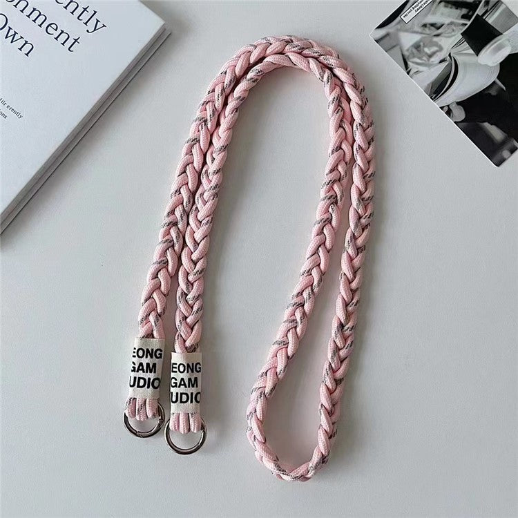 Phone Lanyard 120cm Universal Phone Strap Crossbody with Tether Tab - Pink+Grey Dots