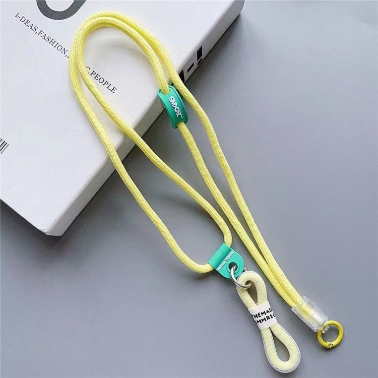 Nylon Phone Lanyard 120cm Crossbody Phone Strap 2-in-1 Short Lanyard with Tether Tab - Yellow