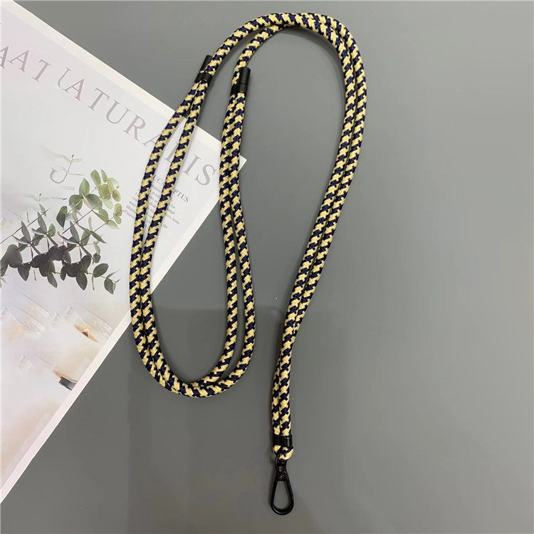 Crossbody Cell Phone Lanyard 6mm Thick Nylon Adjustable Strap with Tether Tab, Total Length: 150cm - Yellow+Black