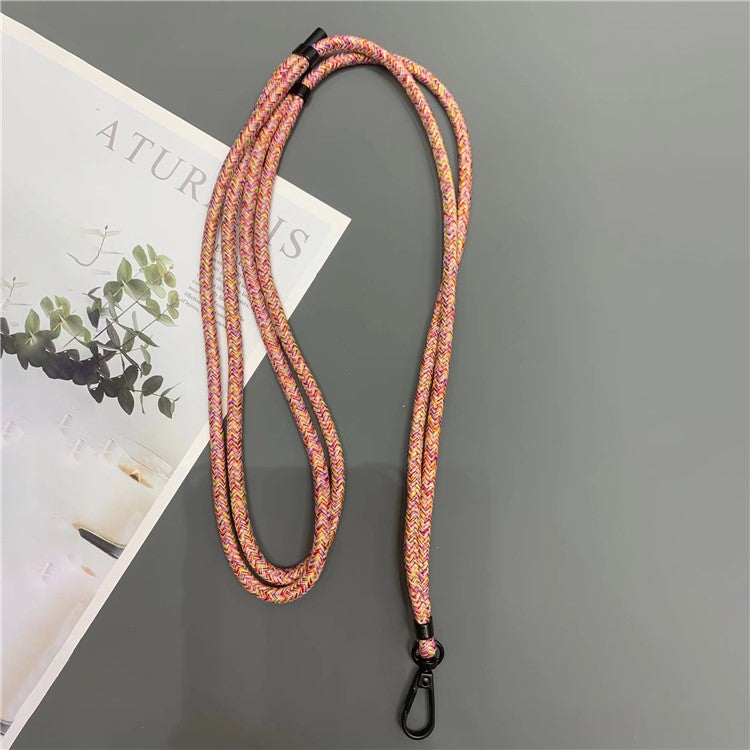 Crossbody Cell Phone Lanyard 6mm Thick Nylon Adjustable Strap with Tether Tab, Total Length: 150cm - Rainbow