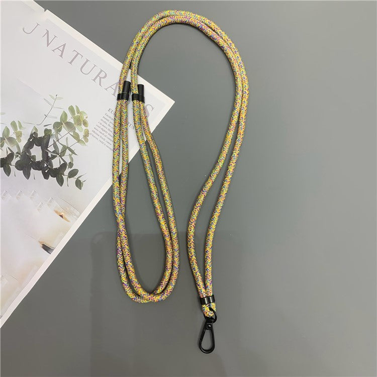 Crossbody Cell Phone Lanyard 6mm Thick Nylon Adjustable Strap with Tether Tab, Total Length: 150cm - Colorful Yellow