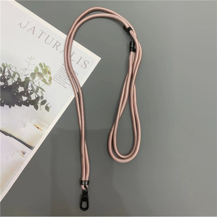 Crossbody Cell Phone Lanyard 6mm Thick Nylon Adjustable Strap with Tether Tab, Total Length: 150cm - Rose Gold