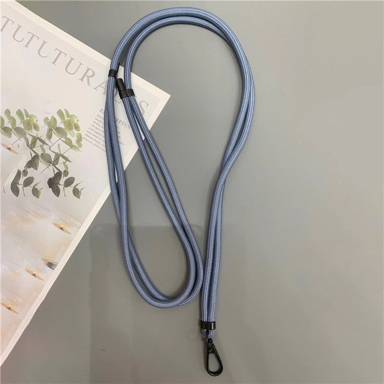 Crossbody Cell Phone Lanyard 6mm Thick Nylon Adjustable Strap with Tether Tab, Total Length: 150cm - Grey Blue