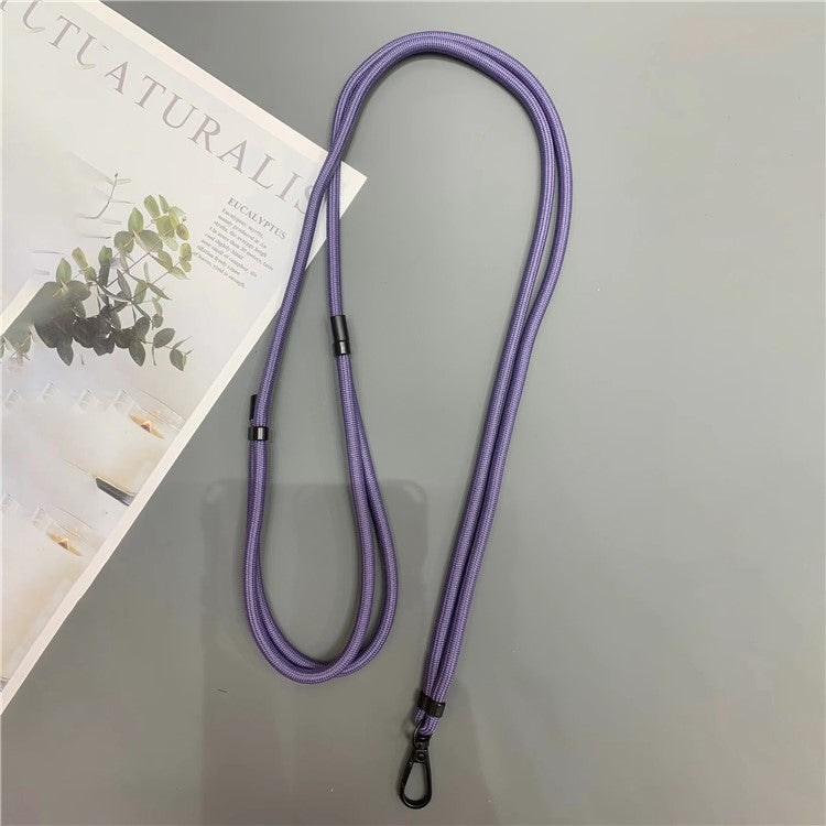 Crossbody Cell Phone Lanyard 6mm Thick Nylon Adjustable Strap with Tether Tab, Total Length: 150cm - Purple