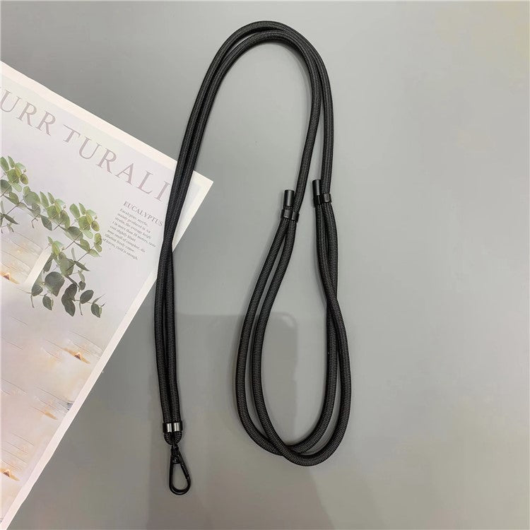 Crossbody Cell Phone Lanyard 6mm Thick Nylon Adjustable Strap with Tether Tab, Total Length: 150cm - Black