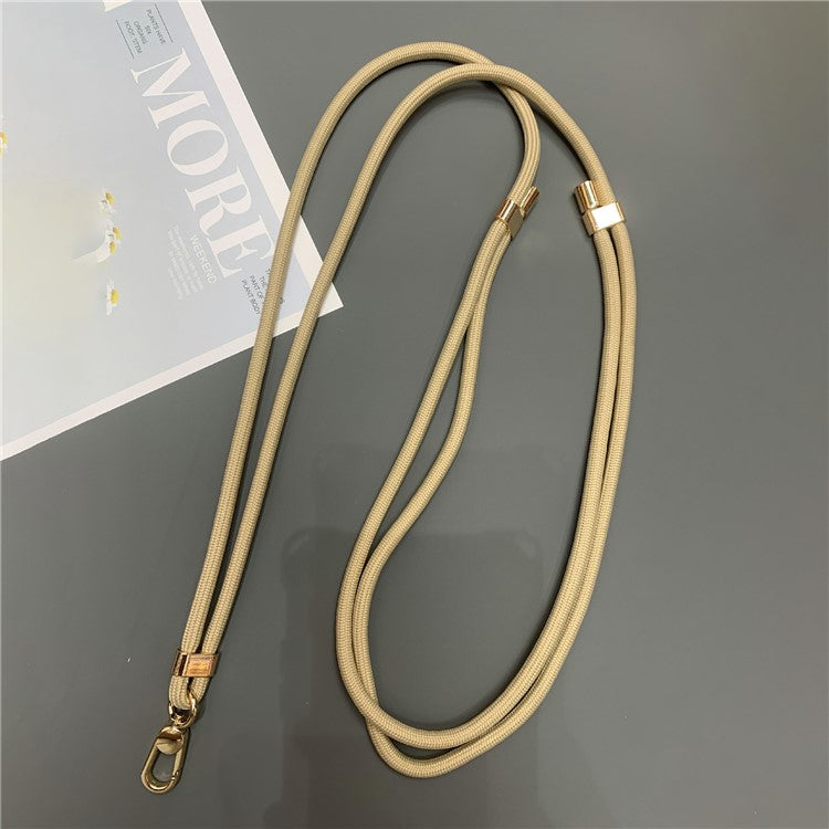 6mm Thick Rope Phone Lanyard Quick-Release Nylon Adjustable Strap with Tether Tab, Total Length: 150cm - Khaki