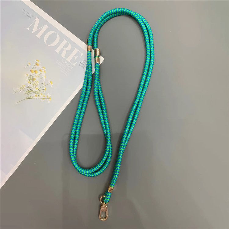 6mm Thick Rope Phone Lanyard Quick-Release Nylon Adjustable Strap with Tether Tab, Total Length: 150cm - Dark Green