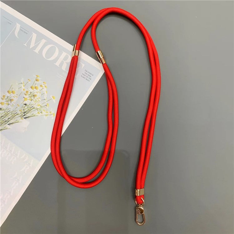 6mm Thick Rope Phone Lanyard Quick-Release Nylon Adjustable Strap with Tether Tab, Total Length: 150cm - Red