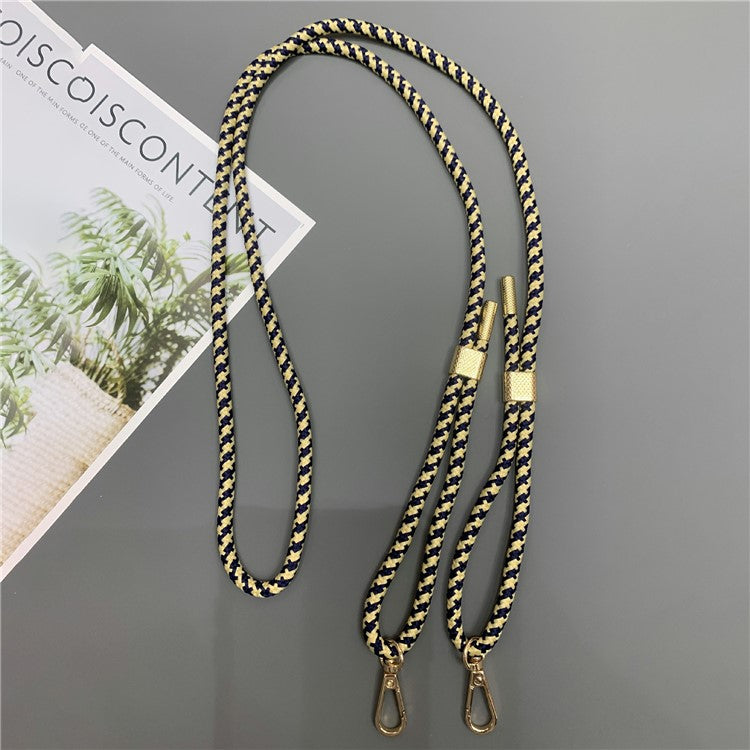 6mm Thick Nylon Phone Lanyard Dual-Side Adjustable Crossbody Strap with Tether Tab, Total Length: 150cm - Yellow+Black