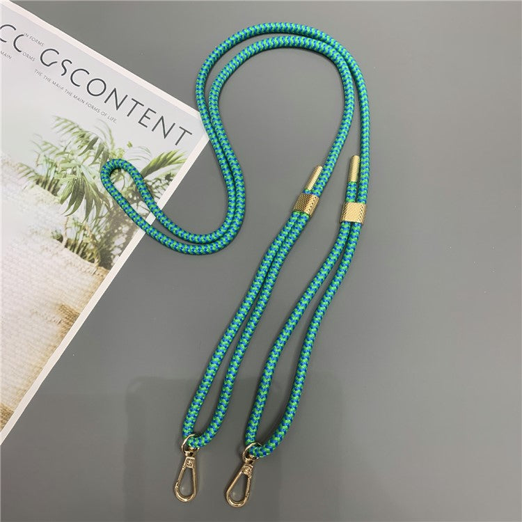 6mm Thick Nylon Phone Lanyard Dual-Side Adjustable Crossbody Strap with Tether Tab, Total Length: 150cm - Dark Green