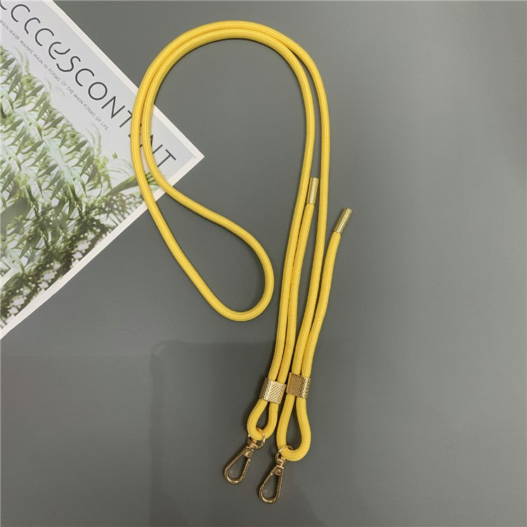 6mm Thick Nylon Phone Lanyard Dual-Side Adjustable Crossbody Strap with Tether Tab, Total Length: 150cm - Yellow