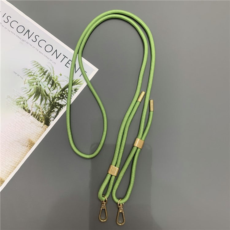 6mm Thick Nylon Phone Lanyard Dual-Side Adjustable Crossbody Strap with Tether Tab, Total Length: 150cm - Green