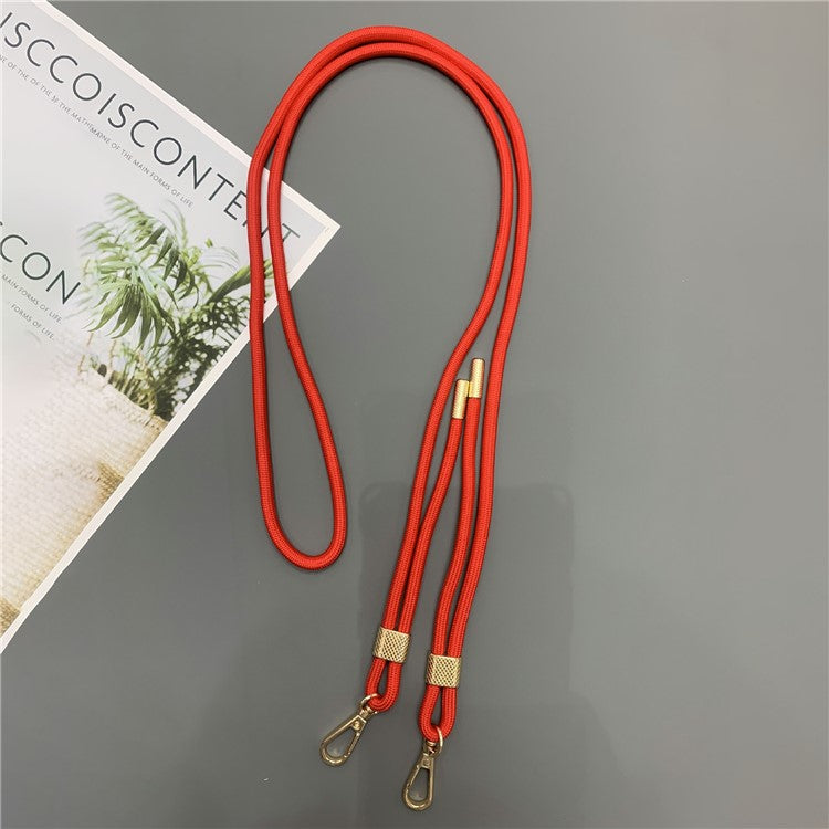 6mm Thick Nylon Phone Lanyard Dual-Side Adjustable Crossbody Strap with Tether Tab, Total Length: 150cm - Red