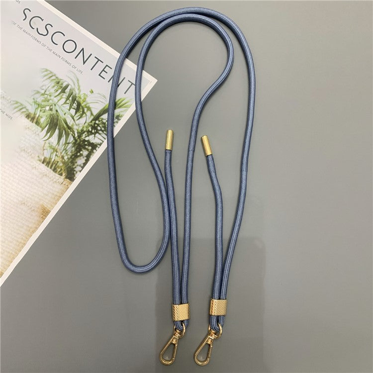 6mm Thick Nylon Phone Lanyard Dual-Side Adjustable Crossbody Strap with Tether Tab, Total Length: 150cm - Grey Blue