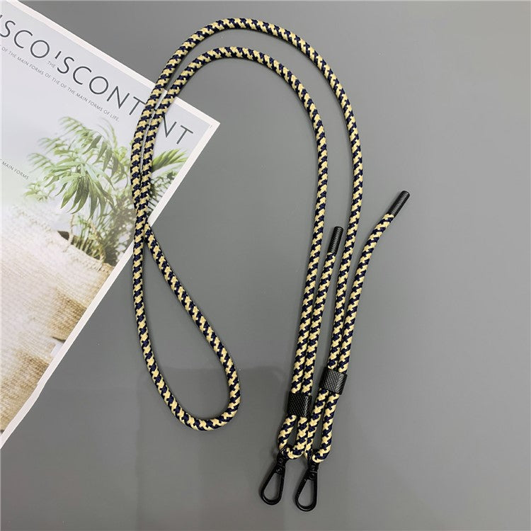 6mm Thick Phone Lanyard Nylon Dual-Side Adjustable Anti-Theft Crossbody Strap with Tether Tab, Total Length: 150cm - Yellow+Black