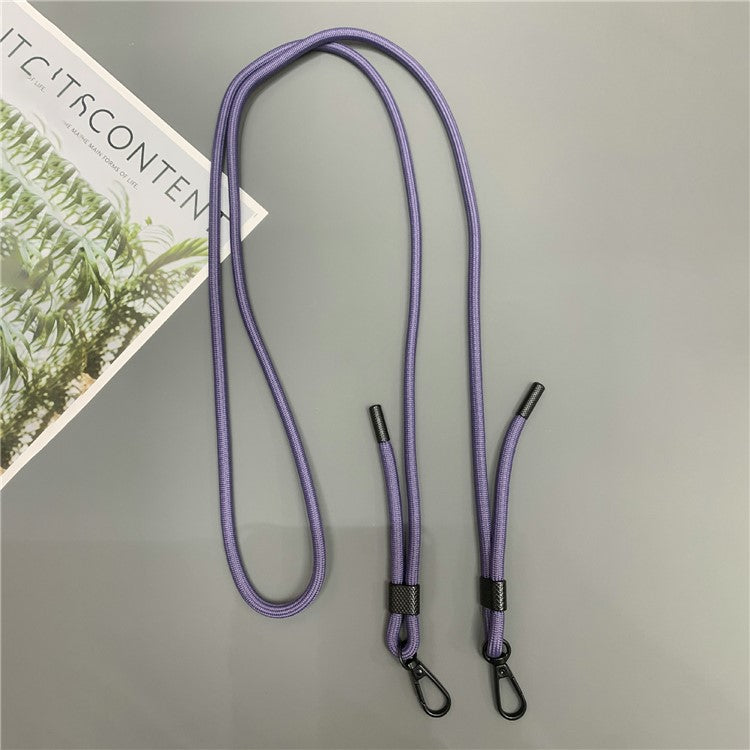 6mm Thick Phone Lanyard Nylon Dual-Side Adjustable Anti-Theft Crossbody Strap with Tether Tab, Total Length: 150cm - Purple