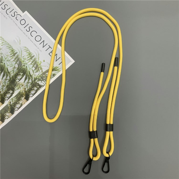 6mm Thick Phone Lanyard Nylon Dual-Side Adjustable Anti-Theft Crossbody Strap with Tether Tab, Total Length: 150cm - Yellow