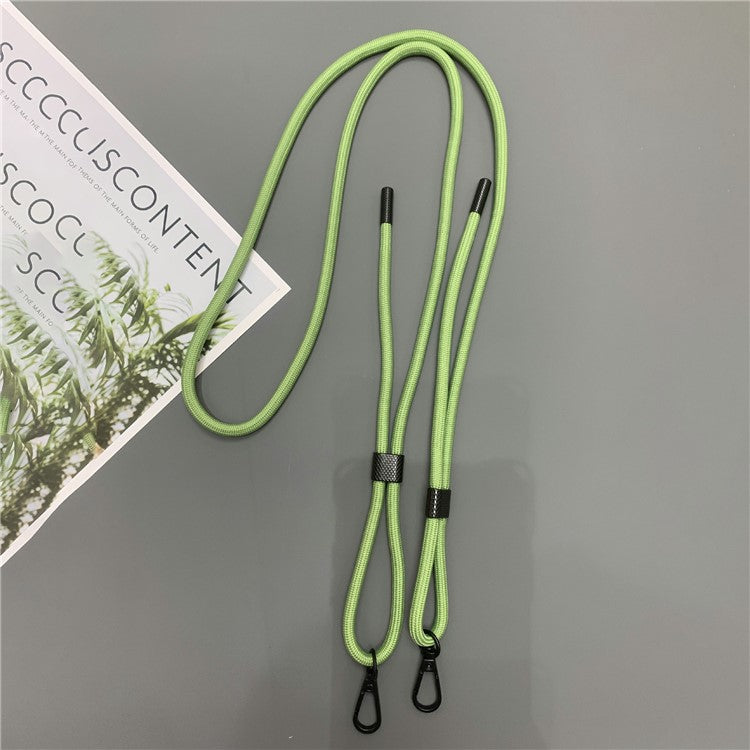 6mm Thick Phone Lanyard Nylon Dual-Side Adjustable Anti-Theft Crossbody Strap with Tether Tab, Total Length: 150cm - Green