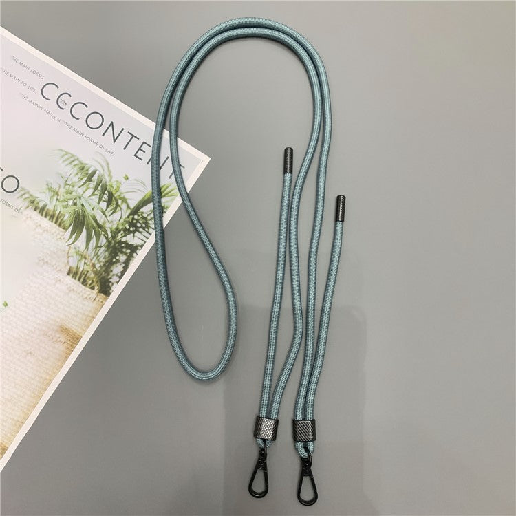 6mm Thick Phone Lanyard Nylon Dual-Side Adjustable Anti-Theft Crossbody Strap with Tether Tab, Total Length: 150cm - Dark Cyan