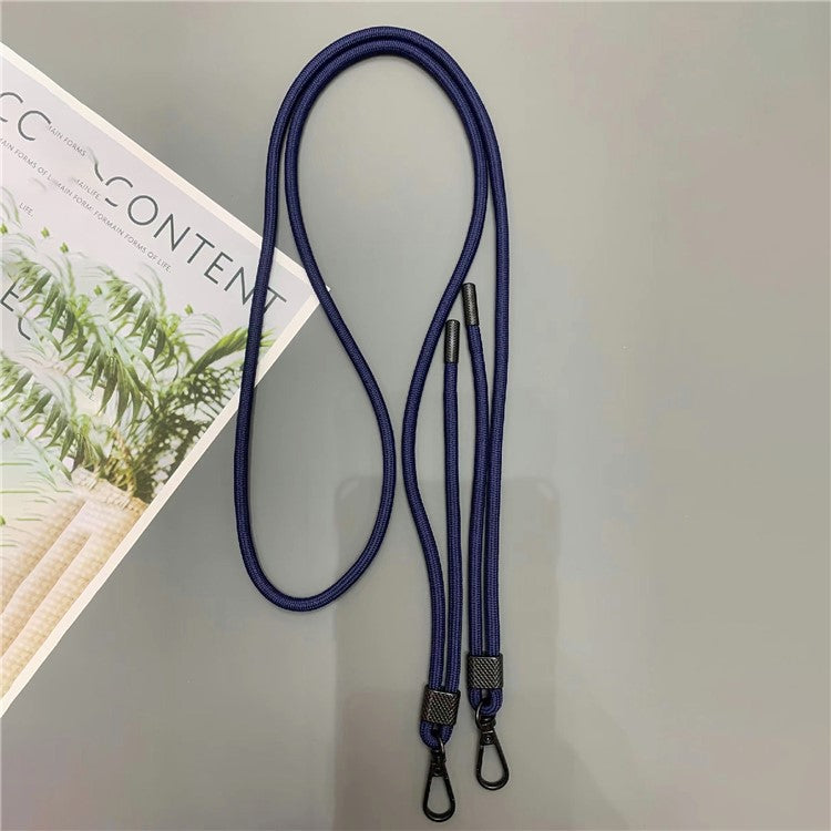 6mm Thick Phone Lanyard Nylon Dual-Side Adjustable Anti-Theft Crossbody Strap with Tether Tab, Total Length: 150cm - Sapphire