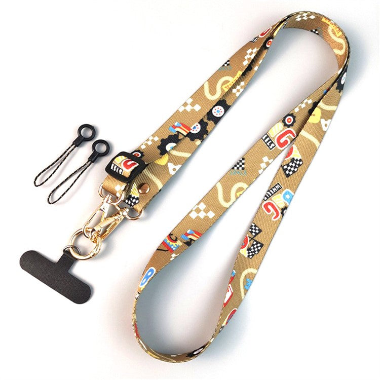 Crossbody Phone Lanyard Ethnic Style Nylon Phone Strap with Tether Tab + Hanging Ropes, Total Length: 120cm - BG Runway