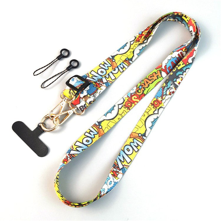 Crossbody Phone Lanyard Ethnic Style Nylon Phone Strap with Tether Tab + Hanging Ropes, Total Length: 120cm - MOM