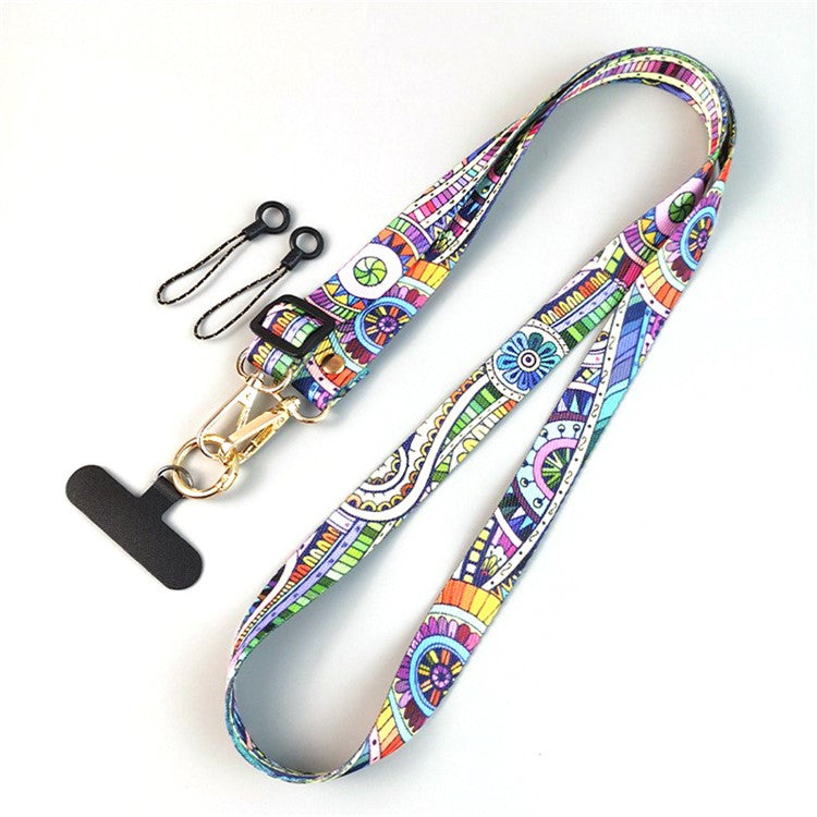 Crossbody Phone Lanyard Ethnic Style Nylon Phone Strap with Tether Tab + Hanging Ropes, Total Length: 120cm - Nautical Log