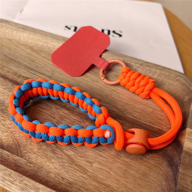 Phone Wrist Strap Adjustable Nylon Wrist Rope with Tether Tab, Toatl Length: 240mm - Orange+Blue