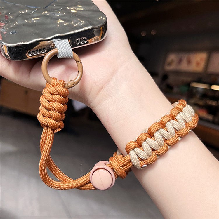 Phone Wrist Strap Adjustable Nylon Wrist Rope with Tether Tab, Toatl Length: 240mm - Orange+Blue