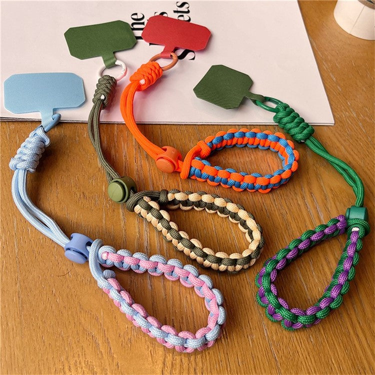 Phone Wrist Strap Adjustable Nylon Wrist Rope with Tether Tab, Toatl Length: 240mm - Orange+Blue