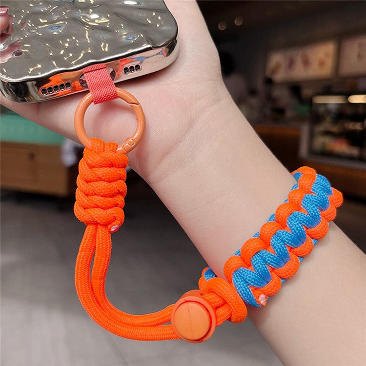 Phone Wrist Strap Adjustable Nylon Wrist Rope with Tether Tab, Toatl Length: 240mm - Orange+Blue