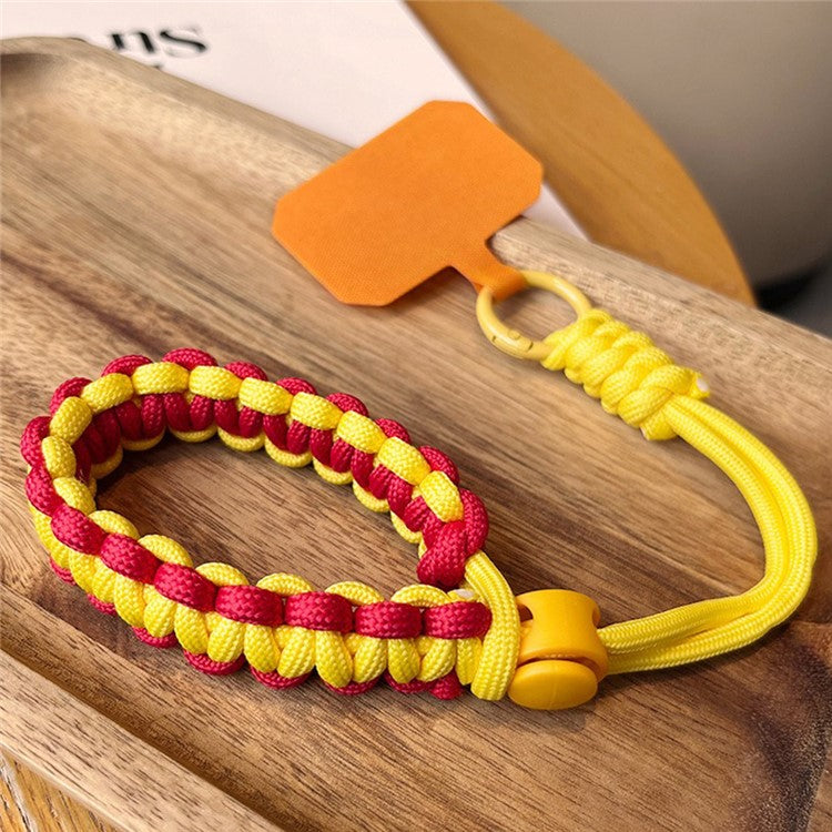 Phone Wrist Strap Adjustable Nylon Wrist Rope with Tether Tab, Toatl Length: 240mm - Yellow+Red