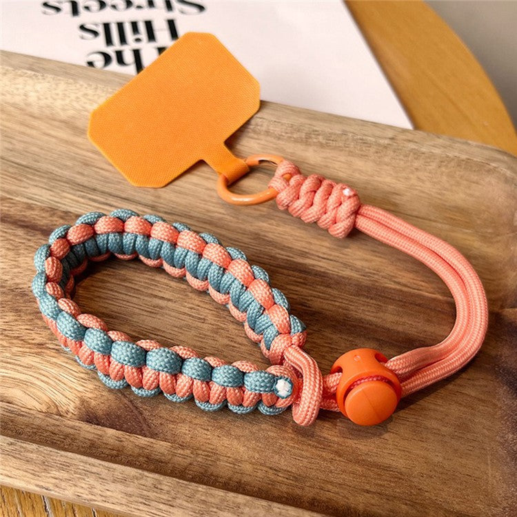 Phone Wrist Strap Adjustable Nylon Wrist Rope with Tether Tab, Toatl Length: 240mm - Orange+Cyan