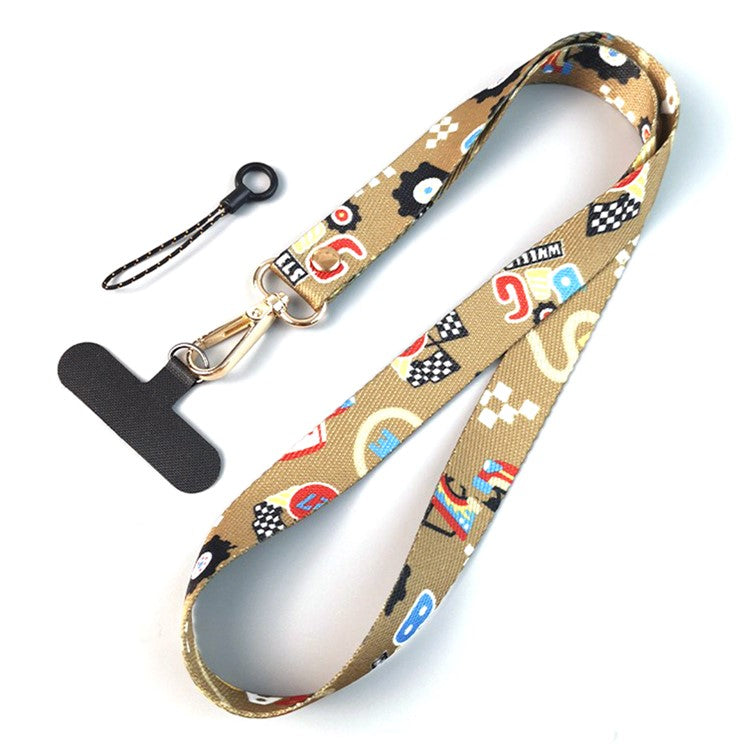 Phone Lanyard Ethnic Style Nylon Phone Neck Phone Charm with Tether Tab + Hanging Rope, Folded Length: 40cm - BG Runway