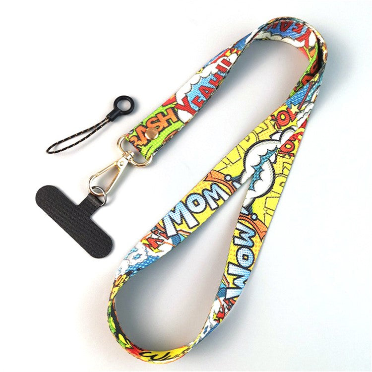 Phone Lanyard Ethnic Style Nylon Phone Neck Phone Charm with Tether Tab + Hanging Rope, Folded Length: 40cm - MOM