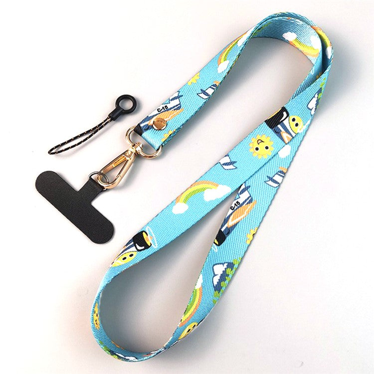 Phone Lanyard Ethnic Style Nylon Phone Neck Phone Charm with Tether Tab + Hanging Rope, Folded Length: 40cm - Warm and Sunny