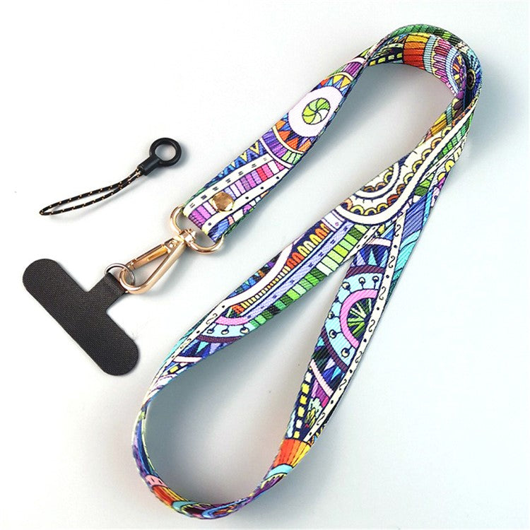 Phone Lanyard Ethnic Style Nylon Phone Neck Phone Charm with Tether Tab + Hanging Rope, Folded Length: 40cm - Nautical Log