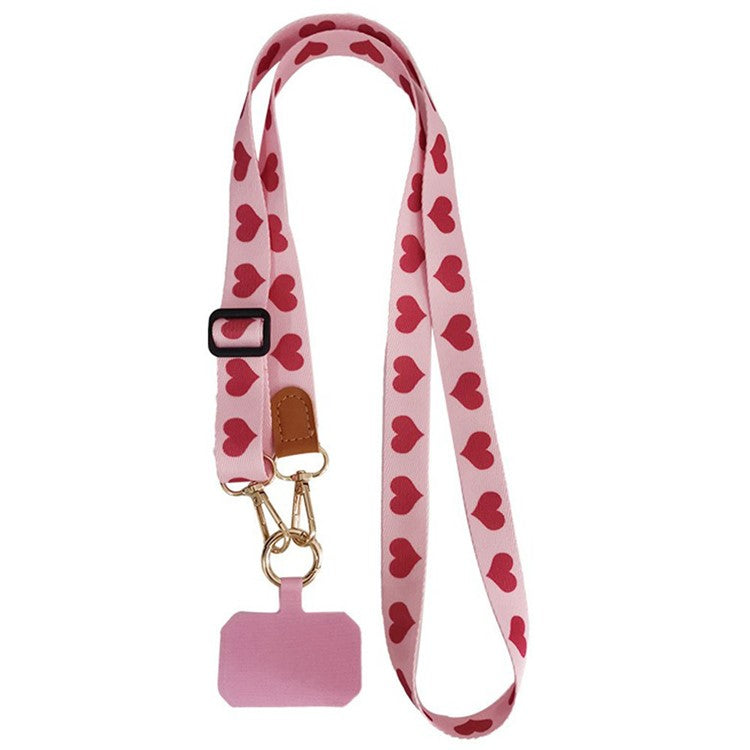 Crossbody Cell Phone Strap Universal Adjustable Phone Lanyard with Tether Tab, Folded Length: 61cm - Red Heart