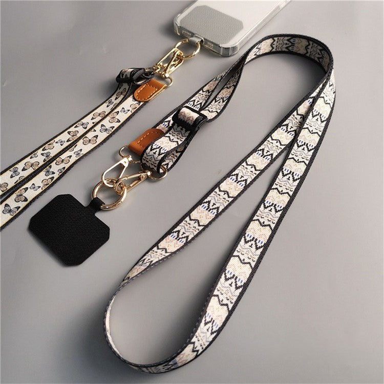 Crossbody Cell Phone Strap Universal Adjustable Phone Lanyard with Tether Tab, Folded Length: 61cm - Stripe Pattern