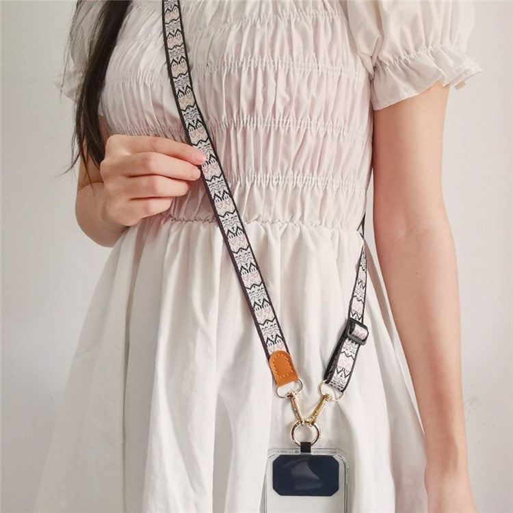 Crossbody Cell Phone Strap Universal Adjustable Phone Lanyard with Tether Tab, Folded Length: 61cm - Stripe Pattern