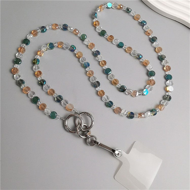 Phone Chain Crossbody Stylish Anti-Lost PVC Beaded Phone Strap with Tether Tab, Total Length: 115cm