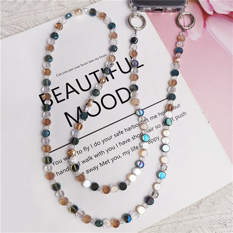 Phone Chain Crossbody Stylish Anti-Lost PVC Beaded Phone Strap with Tether Tab, Total Length: 115cm