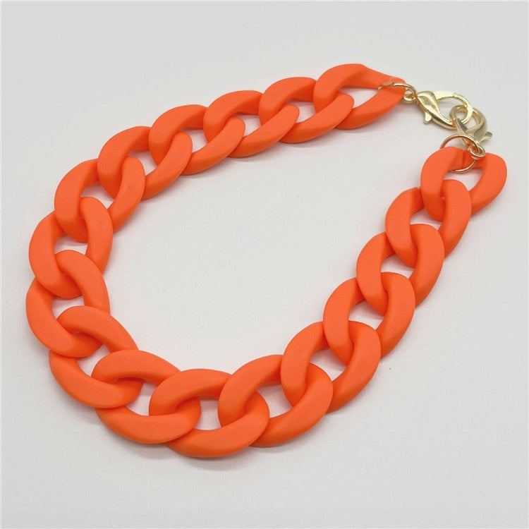 Phone Wrist Lanyard Matte Acrylic Chain 60cm Phone Wrist Strap - Matte Fluorescent Orange