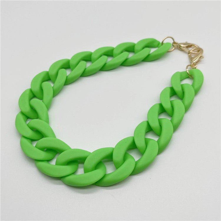 Phone Wrist Lanyard Matte Acrylic Chain 60cm Phone Wrist Strap - Matte Fluorescent Green