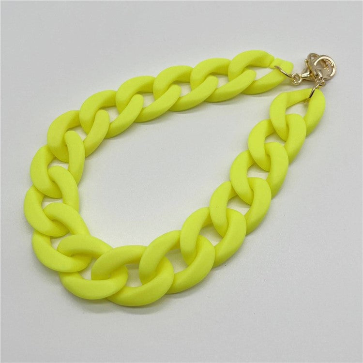 Phone Wrist Lanyard Matte Acrylic Chain 60cm Phone Wrist Strap - Matte Fluorescent Yellow