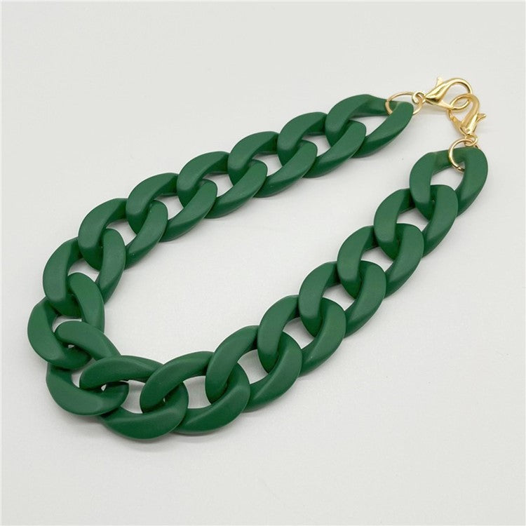 Phone Wrist Lanyard Matte Acrylic Chain 60cm Phone Wrist Strap - Matte Dark Green