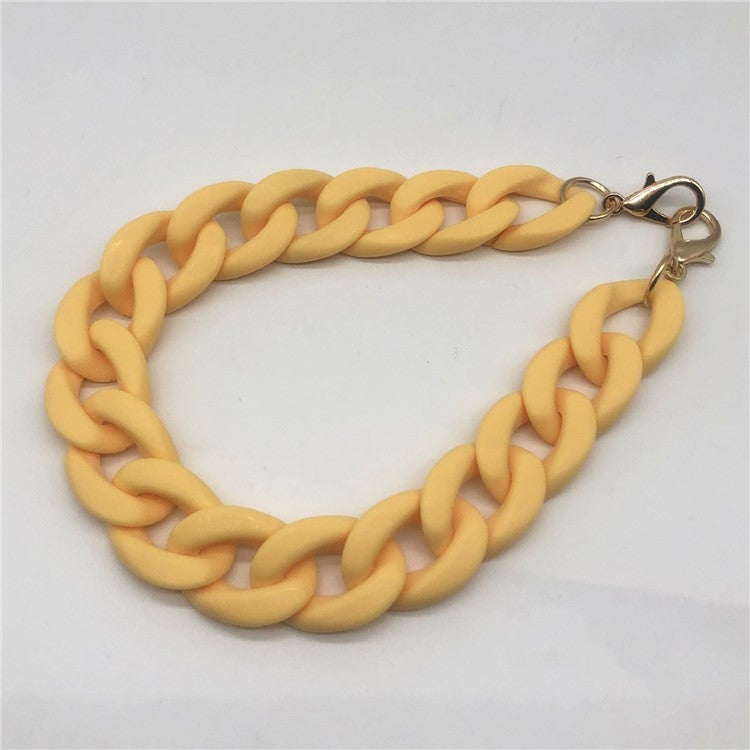 Phone Wrist Lanyard Matte Acrylic Chain 60cm Phone Wrist Strap - Matte Yellow