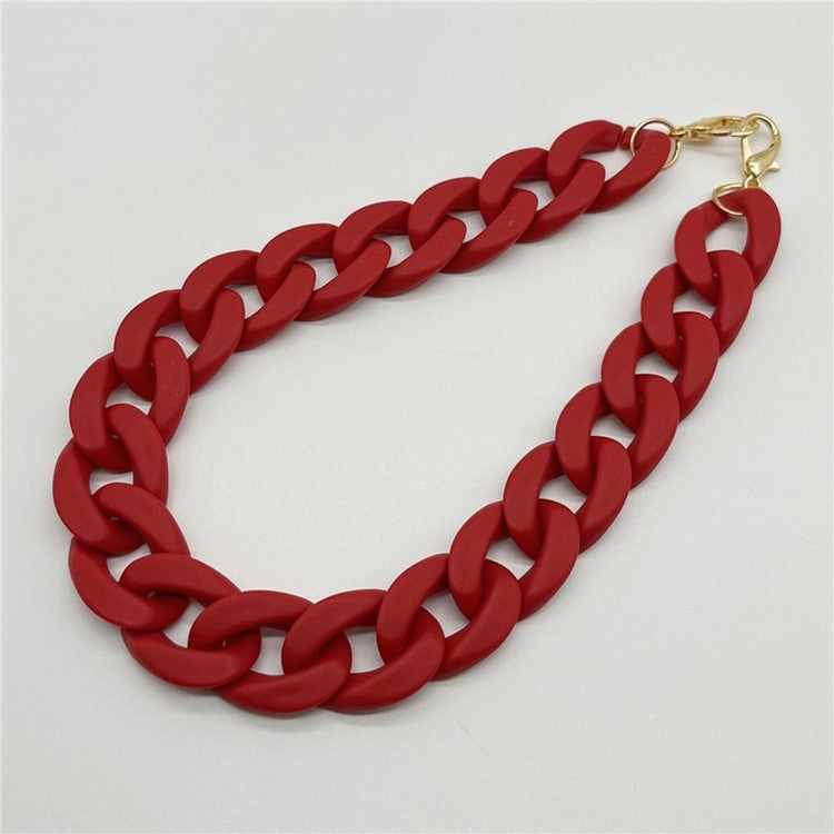 Phone Wrist Lanyard Matte Acrylic Chain 60cm Phone Wrist Strap - Matte Dark Red